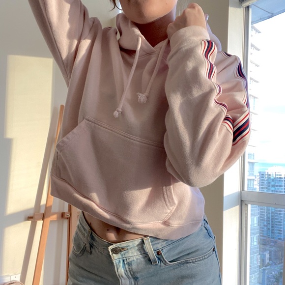 TNA Cropped Baby Pink Y2K Hoodie (Size S) - Picture 5 of 8